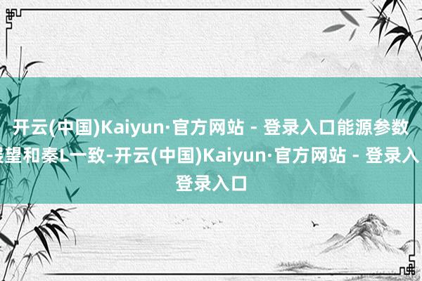 开云(中国)Kaiyun·官方网站 - 登录入口能源参数展望和秦L一致-开云(中国)Kaiyun·官方网站 - 登录入口